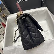 CHANEL FLAP BAG WITH BORDEAUX TOP HANDLE A92991 SIZE 28 CM - 3