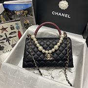 CHANEL FLAP BAG WITH BORDEAUX TOP HANDLE A92991 SIZE 28 CM - 4