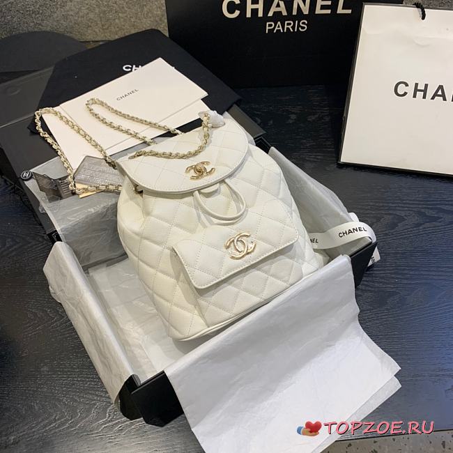 CHANEL BACKPACK WHITE SIZE 21.5CM - 1