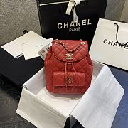 CHANEL BACKPACK RED SIZE 21.5 CM - 1