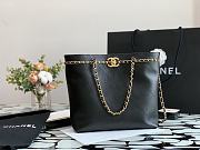 CHANEL SMALL SHOPPING BAG BLACK AS2374 SIZE 24 x 31 x 7 CM - 5