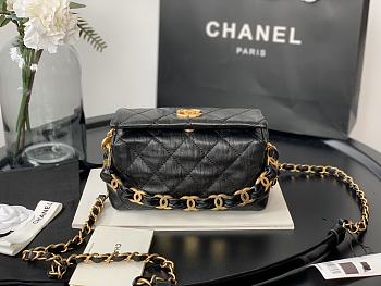 CHANEL SMALL HOBO BAG BLACK AS2479 SIZE 13 x 19 x 7 CM