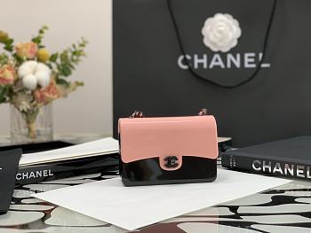 CHANEL MINI EVENING BAG BLACK & PINK AS2534 SIZE 8 x 12 x 5 CM
