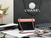 CHANEL MINI EVENING BAG BLACK & PINK AS2534 SIZE 8 x 12 x 5 CM - 6