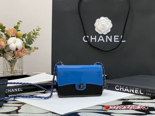 CHANEL MINI EVENING BAG BLACK & BLUE AS2534 SIZE 8 x 12 x 5 CM - 1