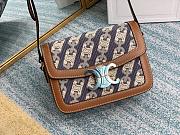 CELINE TEEN TRIOMPHE BAG NAVY & TAN 188882 SIZE 18.5 x 14 x 6  CM - 2