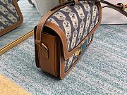 CELINE TEEN TRIOMPHE BAG NAVY & TAN 188882 SIZE 18.5 x 14 x 6  CM - 4