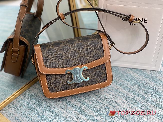 CELINE TEEN TRIOMPHE BAG TAN 188882 SIZE 18.5 x 14 x 6 CM - 1
