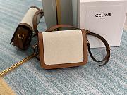 CELINE TEEN TRIOMPHE BAG WHITE & TAN 188882 SIZE 18.5 x 14 x 6 CM - 5