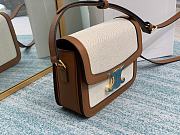 CELINE TEEN TRIOMPHE BAG WHITE & TAN 188882 SIZE 18.5 x 14 x 6 CM - 6