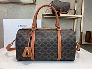 CELINE BOSTON BAG IN TRIOMPHE CANVAS TAN 190372 SIZE 31 X 20 X 17 CM - 1