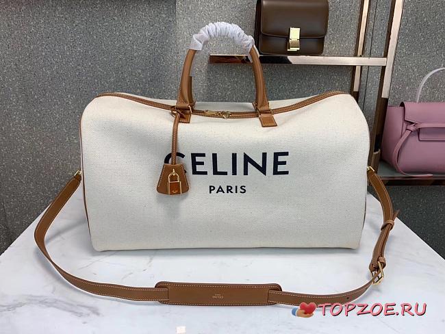 CELINE LARGE VOYAGE BAG WHITE WITH CELINE PRINT 191472 SIZE 50 x 28 x 22.5 CM - 1