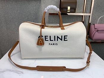 CELINE LARGE VOYAGE BAG WHITE WITH CELINE PRINT 191472 SIZE 50 x 28 x 22.5 CM
