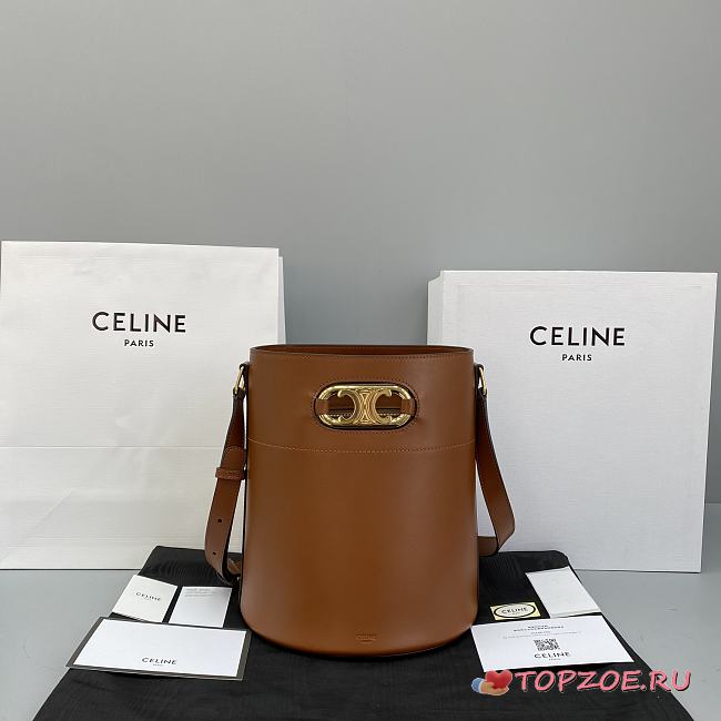 CELINE BUCKET MAILLON TRIOMPHE CARAMEL 193043 SIZE 25 X 29 X 22 CM - 1