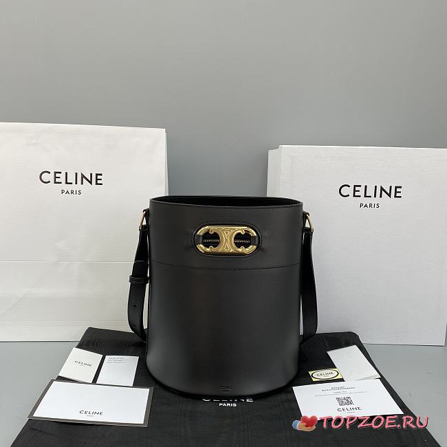 CELINE BUCKET MAILLON TRIOMPHE BLACK 193043 SIZE 25 X 29 X 22 CM - 1