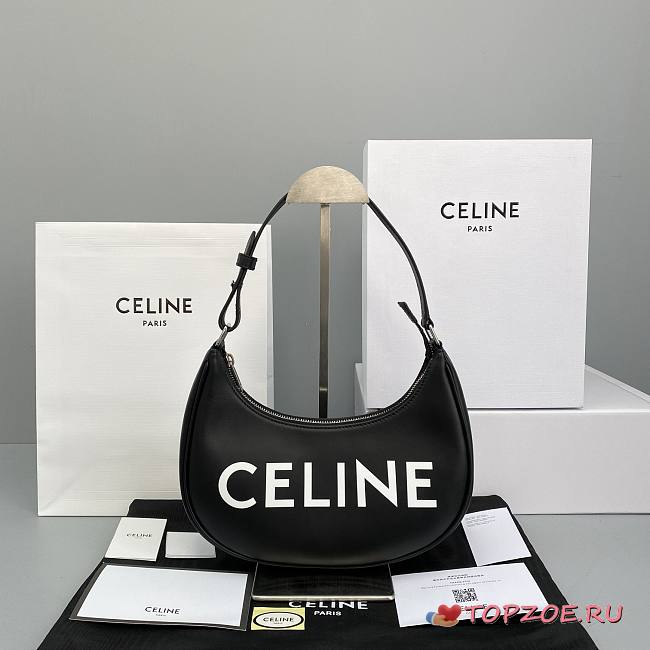 CELINE AVA BAG WITH CELINE PRINT BLACK 193953 SIZE 25 x 14 x 7 CM ...