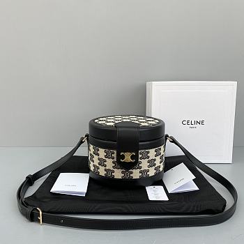 CELINE MEDIUM TAMBOUR BAG TRIOMPHE EMBROIDERY 195192 SIZE 17 X 12 X 17 CM