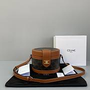 CELINE MEDIUM TAMBOUR BAG TRIOMPHE CANVAS 195192 SIZE 17 X 12 X 17 CM - 1