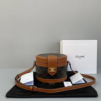 CELINE MEDIUM TAMBOUR BAG TRIOMPHE CANVAS 195192 SIZE 17 X 12 X 17 CM
