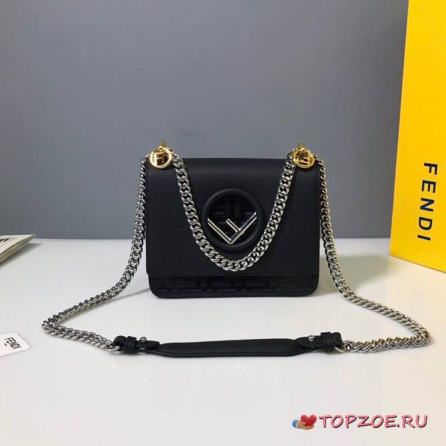 FENDI KAN I F SMALL BLACK 8BT286 SIZE 19 x 16 x 9 CM - 1