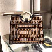 FENDI MULTICOLOR LEATHER RUNAWAY SHOPPER 8BH351 SIZE 44 CM - 1