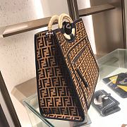 FENDI MULTICOLOR LEATHER RUNAWAY SHOPPER 8BH351 SIZE 44 CM - 5