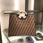 FENDI MULTICOLOR LEATHER RUNAWAY SHOPPER 8BH351 SIZE 44 CM - 3