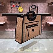 FENDI PERFORATED LEATHER RUNAWAY SHOPPER 8BH351 SIZE 45 CM - 4