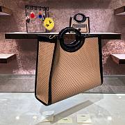 FENDI PERFORATED LEATHER RUNAWAY SHOPPER 8BH351 SIZE 45 CM - 3