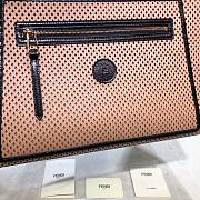 FENDI PERFORATED LEATHER RUNAWAY SHOPPER 8BH351 SIZE 45 CM - 2