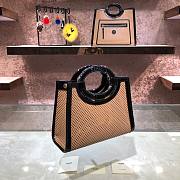 FENDI SMALL PERFORATED LEATHER  RUNAWAY SHOPPER 8BH353 SIZE 29 CM - 2