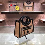 FENDI SMALL PERFORATED LEATHER  RUNAWAY SHOPPER 8BH353 SIZE 29 CM - 4