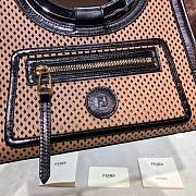 FENDI SMALL PERFORATED LEATHER  RUNAWAY SHOPPER 8BH353 SIZE 29 CM - 5