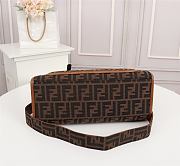 FENDI SMALL RUNAWAY SHOPPER FF BROWN LEATHER 8BH353 SIZE 28 CM - 4