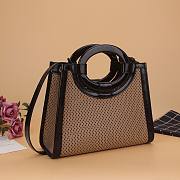 FENDI SMALL BLACK LOGO LEATHER RUNAWAY SHOPPER 8BH353 SIZE 28 CM - 3