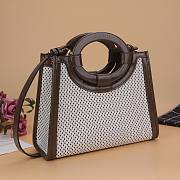 FENDI SMALL BROWN LOGO LEATHER RUNAWAY SHOPPER 8BH353 SIZE 28 CM - 2