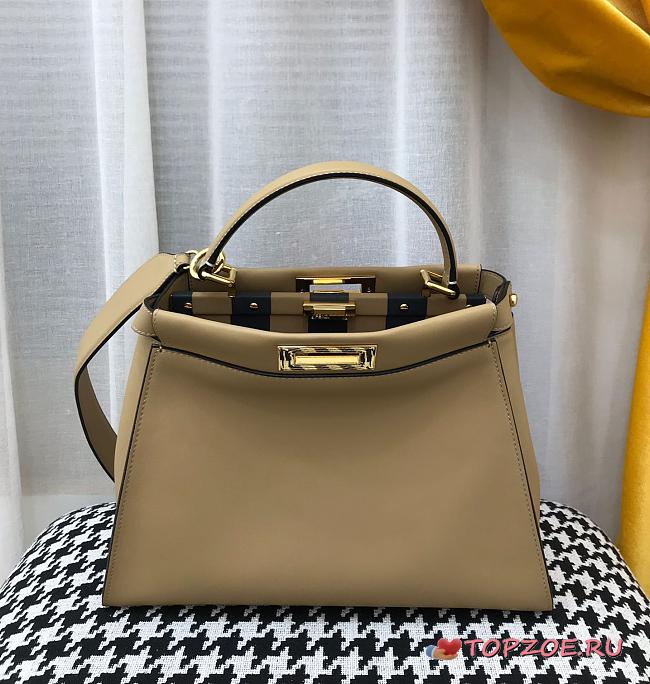 FENDI PEEKABOO ISEEU MEDIUM DOVE GRAY LEATHER 8BN321 SIZE 33CM - 1