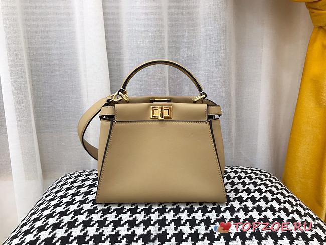 FENDI PEEKABOO ISEEU MINI DOVE GRAY LEATHER 8BN244 SIZE 23 CM - 1