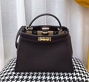 FENDI PEEKABOO ISEEU MEDIUM BLACK LEATHER 8BN321 SIZE 33 CM - 1