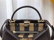 FENDI PEEKABOO ISEEU MEDIUM BLACK LEATHER 8BN321 SIZE 33 CM - 4