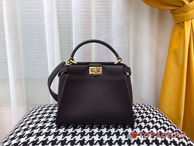 FENDI PEEKABOO ISEEU MINI BLACK LEATHER 8BN244 SIZE 23 CM - 1