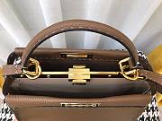 FENDI PEEKABOO ISEEU MEDIUM BROWN GRAIN LEATHER 8BN321 SIZE 33 CM - 5