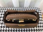 FENDI PEEKABOO ISEEU MINI BROWN GRAIN LEATHER 8BN244 SIZE 23 CM - 5