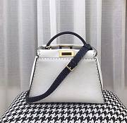 FENDI PEEKABOO ISEEU MEDIUM WHITE GRAIN LEATHER 8BN321 SIZE 33 CM - 1