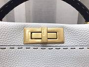 FENDI PEEKABOO ISEEU MEDIUM WHITE GRAIN LEATHER 8BN321 SIZE 33 CM - 5