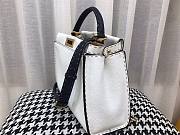 FENDI PEEKABOO ISEEU MEDIUM WHITE GRAIN LEATHER 8BN321 SIZE 33 CM - 3