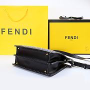 FENDI PEEKABOO ISEEU MEDIUM BLACK BRAIDED LEATHER 8BN321 SIZE 33 CM - 6