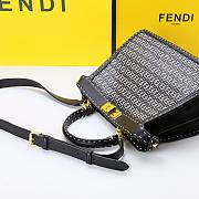 FENDI PEEKABOO ISEEU MEDIUM BLACK BRAIDED LEATHER 8BN321 SIZE 33 CM - 5