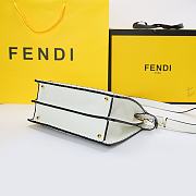 FENDI PEEKABOO ISEEU MEDIUM WHITE BRAIDED LEATHER 8BN321 SIZE 33 CM - 6