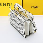 FENDI PEEKABOO ISEEU MEDIUM WHITE BRAIDED LEATHER 8BN321 SIZE 33 CM - 4